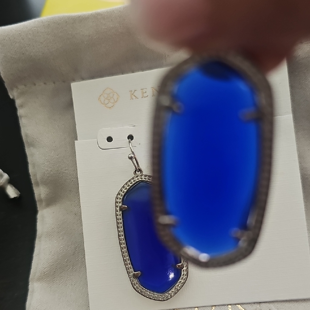 Kendra Scott Cobalt Blue and Silver Earrings - Picture 2 of 4